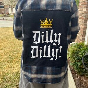 Dilly Dilly Flannel Shirt Upcycled Size Medium M